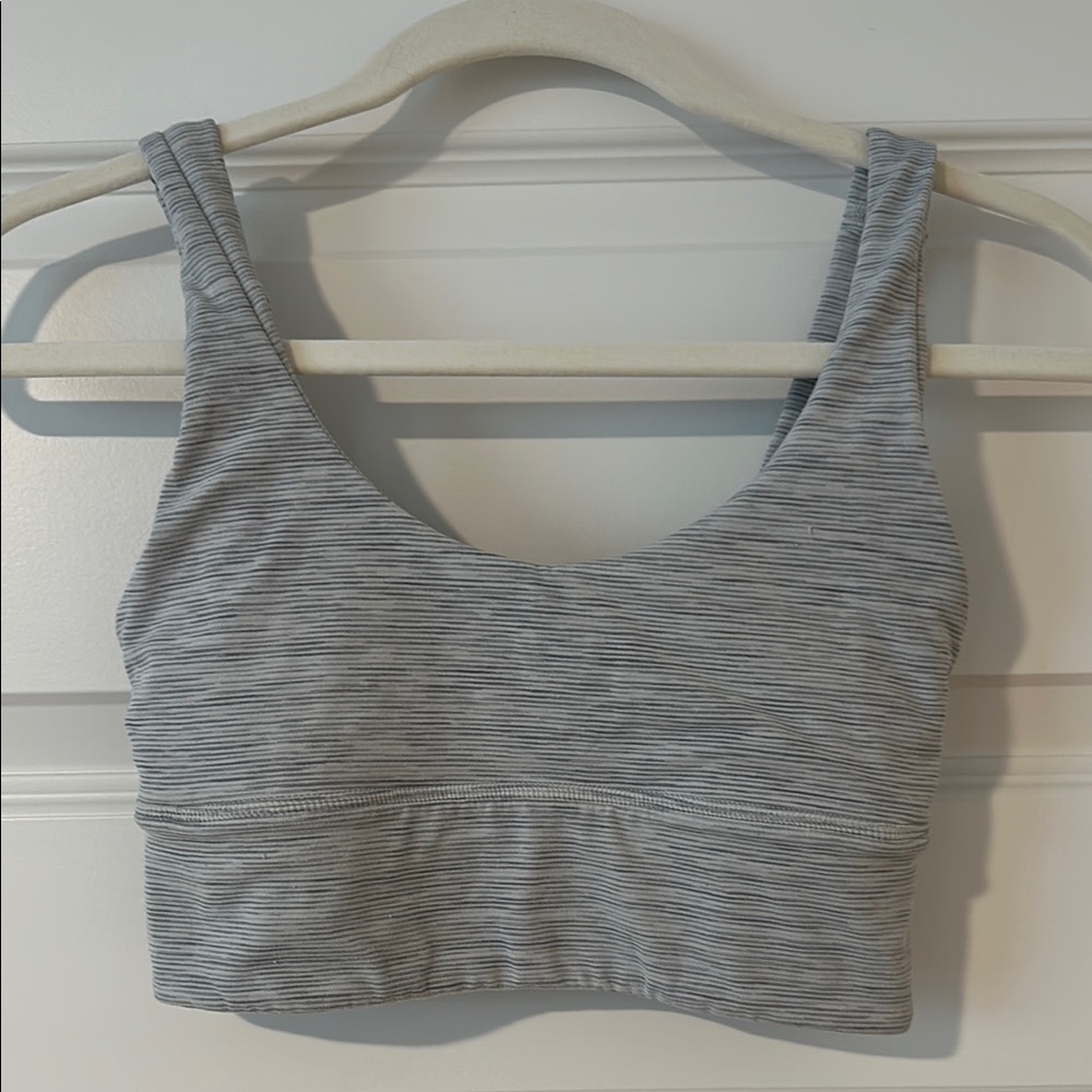 Lululemon Align V-Neck Light Support Bra A/B cup space dye gray size 4